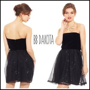 BLACK SEQIN STRAPLESS COCKTAIL MINI DRESS A3C